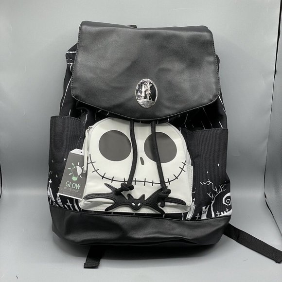 Sac à Dos Mini Loungefly - Nuit Avant Noël Jack Citrouille Lumineux - Fausse Cuir Multicolore - Neuf Avec étiquettes